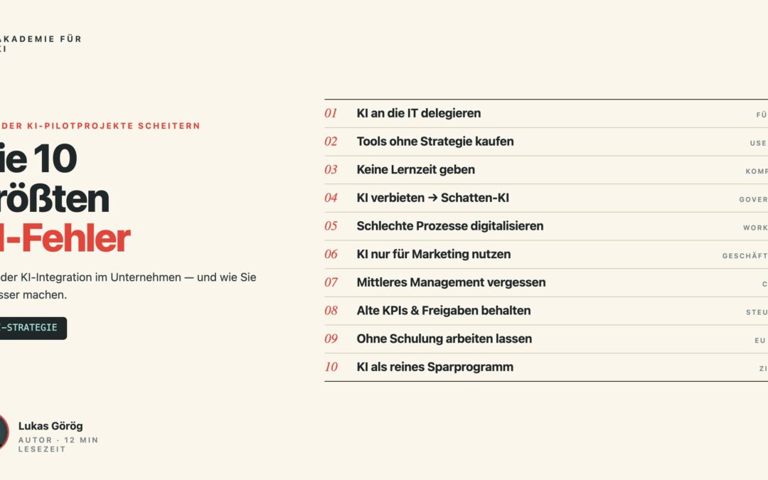 KI Fehler vermeiden: 10 Fehler der KI-Integration