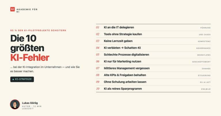 KI Fehler vermeiden: 10 Fehler der KI-Integration