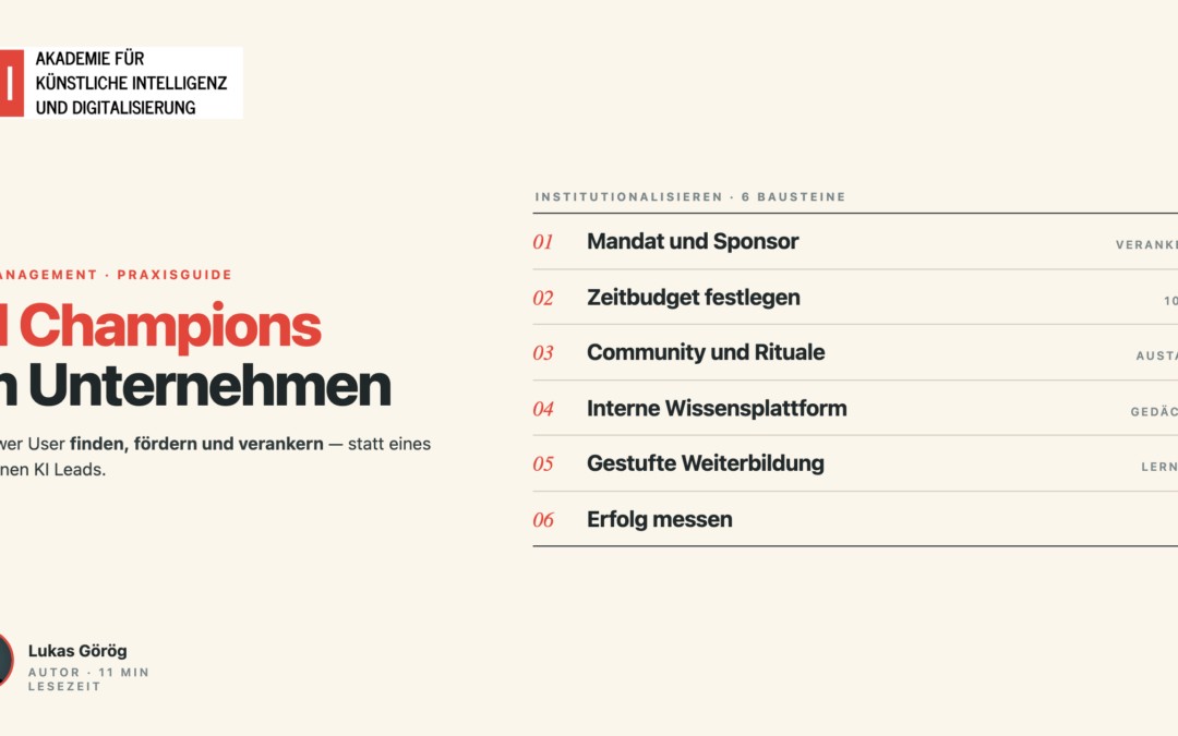 AI Champions im Unternehmen aufbauen | Praxisguide