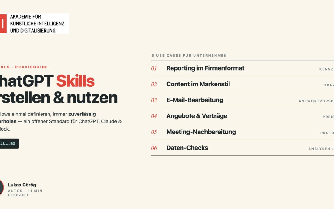 ChatGPT Skills erstellen – Anleitung