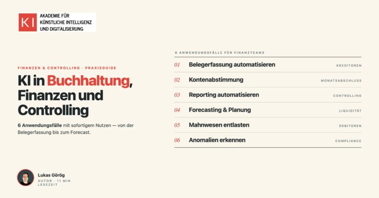 KI in Buchhaltung, Finanzen & Controlling | Guide